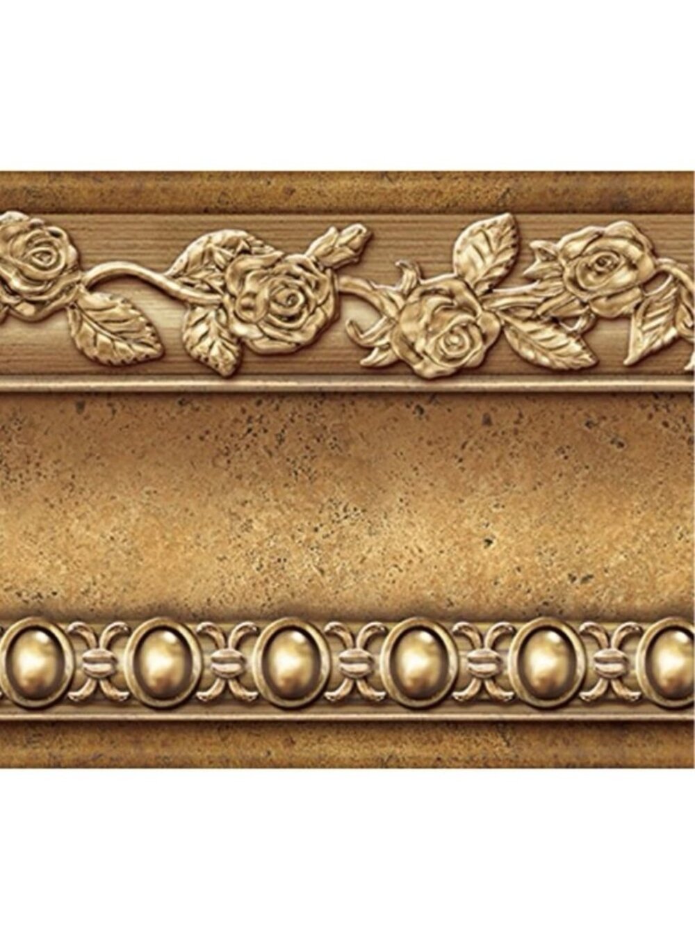 Flower 2 Rolls Of Molding Peel and Stick Wall Border Easy to Apply (Gold Brown)